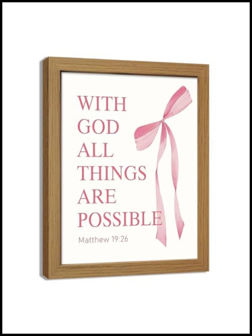 Wood Framed Canvas Bible Verse Wall Art Christian Home Decor 8x10